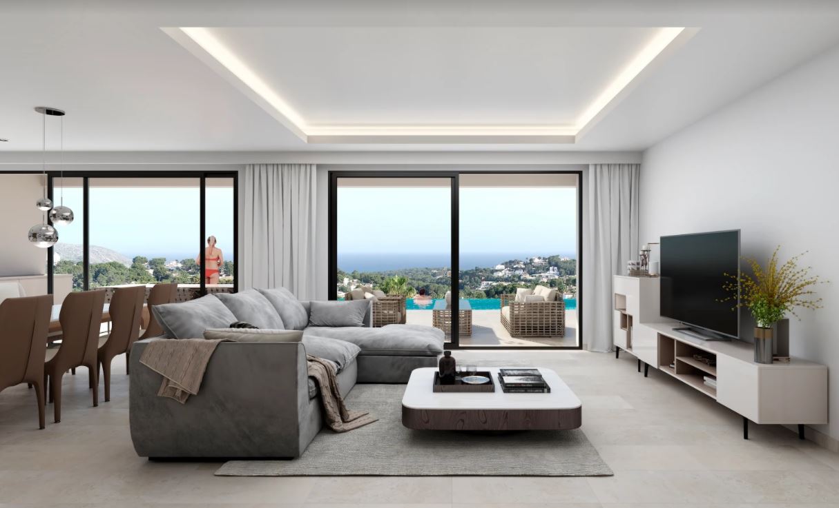 Luxus-Villa im Bau zum Verkauf in Moraira mit Meerblick.
